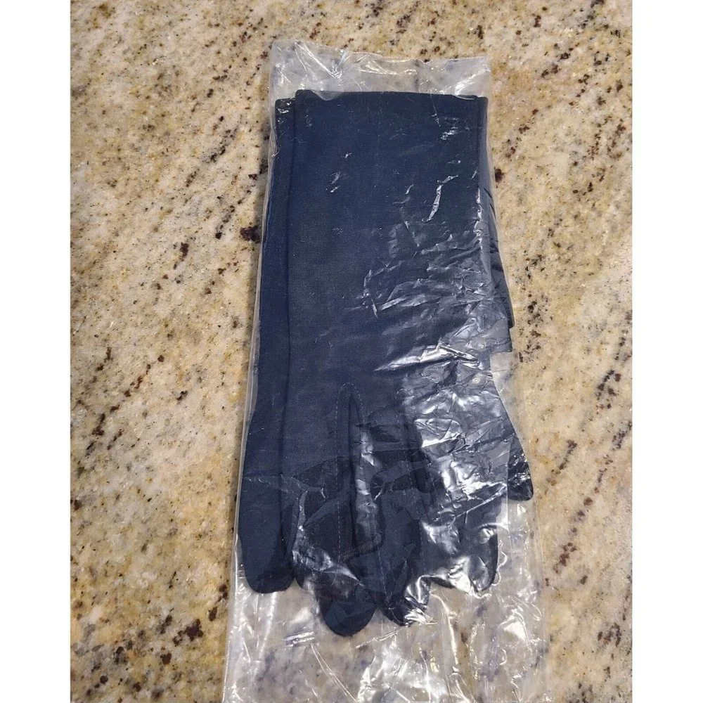 Vintage Size Small Black Stretch Formal Gloves Zig zag Stitch. 12